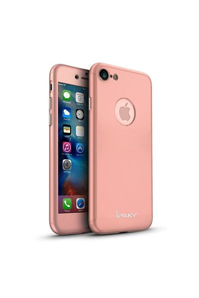 OEM Carcasă Apple iPhone 7, FullBody iPaky Rose-Gold, acoperire completă la 360 de grade cu folie de protecție din sticlă gratuită