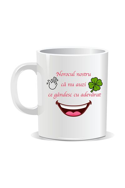 OEM Personalized mug with funny message, Lucky for us you can't hear what I'm really thinking - White interior