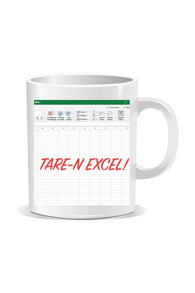 OEM Personalized mug with funny message, Tare-n Excel - White interior