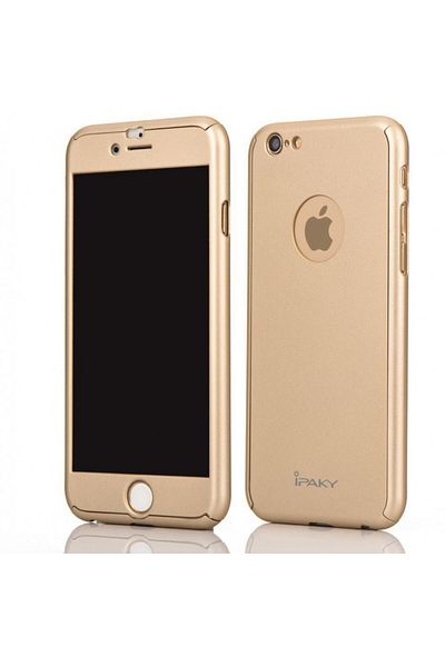 OEM Husă Apple iPhone 6/6S, FullBody iPaky Gold, acoperire completă la 360 de grade cu folie de protecție din sticlă gratuită