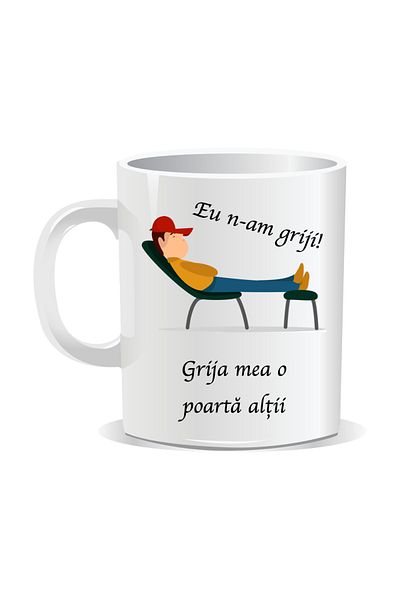 OEM Personalized mug with funny message, I don't have any worries. Others take care of me - White interior