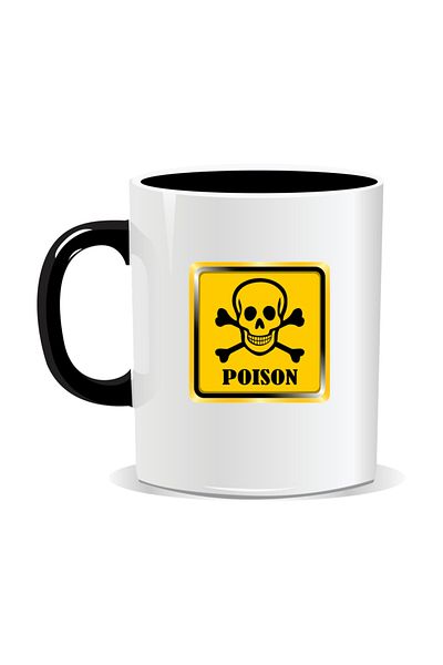 OEM Cana personalizata cu mesaj amuzant, Poison - Interior negru