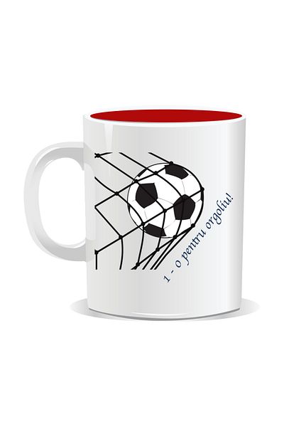 OEM Personalized mug with funny message, 1-0 for pride - Red interior