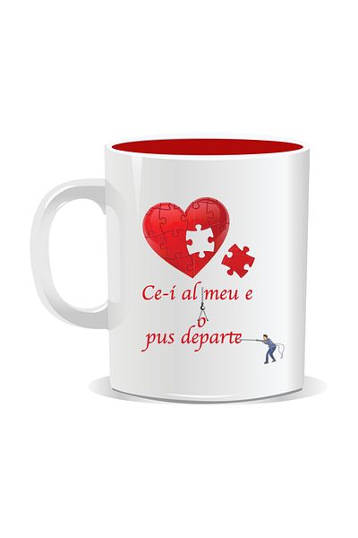 OEM Personalized mug with funny message, What's mine is put away - Red interior