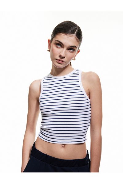 Koton New Season Cotton Sleeveless Crew Neck Ribbed Crop Undershirt