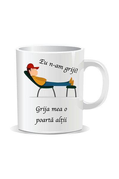 OEM Personalized mug with funny message, I don't have any worries. Others take care of me - White interior