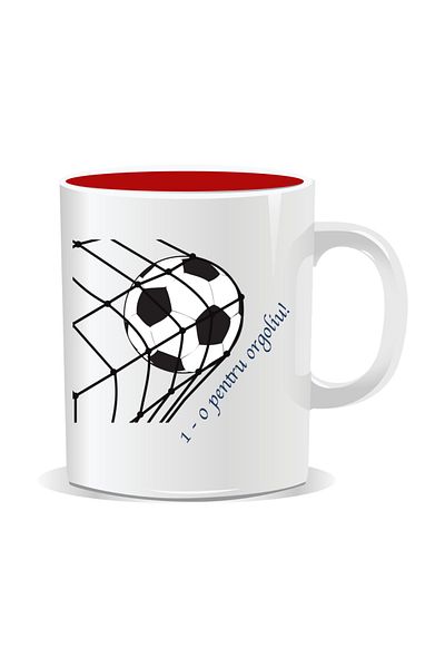 OEM Personalized mug with funny message, 1-0 for pride - Red interior