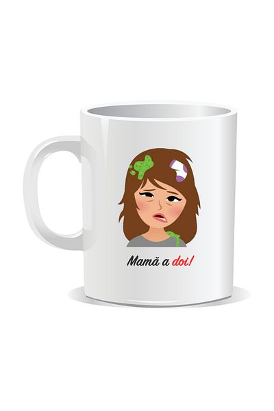 OEM Personalized mug with funny message, Mother of two - White interior