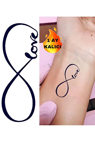 Mecit Tuhafiye 1 AY KALICI MİNİMAL LOVE SONSUZLUK GEÇİCİ DÖVME