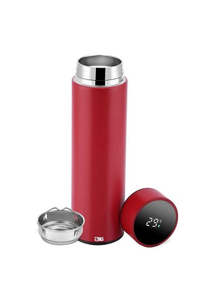 SIKS Smart Thermos With Thermometer, 500 Ml, Red