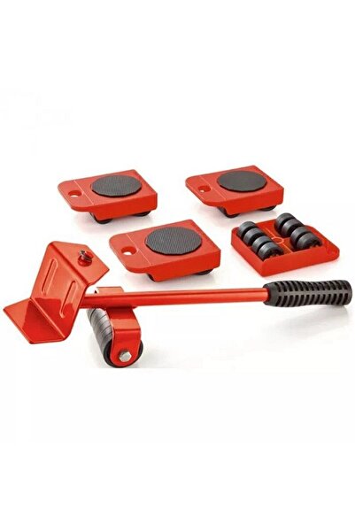 OEM Set pentru mutarea obiectelor înclinate până la 150 kg, 5 bucăți, cu 4 roți a câte 8 roți fiecare și 1 cric