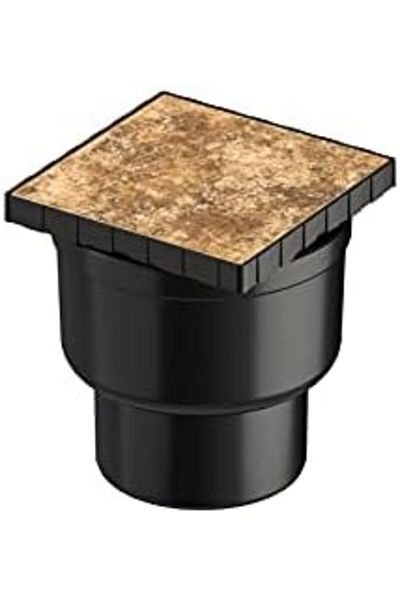 STOREMAX MU-ARTSHOP V-Flow Square 5607329 Μονωμένος αποχετευτικός αγωγός ντους, Εξόδος στο κάτω μέρος, 15x15 cm, DK 700 Cap