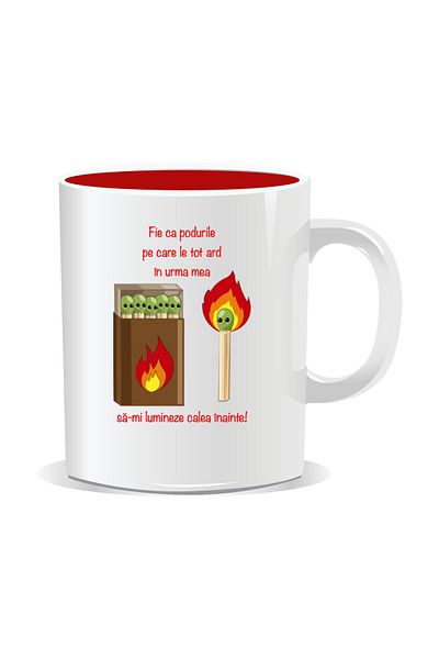 OEM Personalized mug with funny message, May the bridges I keep burning - red interior