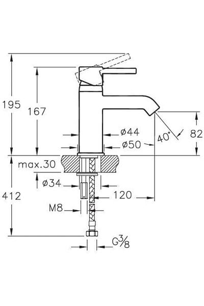 MCreative Minimax S A41984 Sink Faucet, Chrome