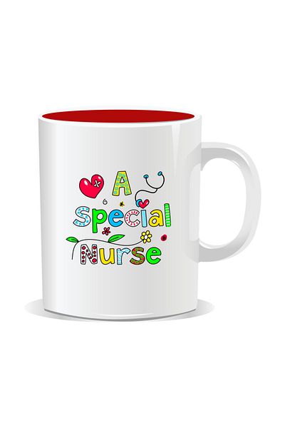 OEM Personalized mug for nurses, A special nurse - Red interior