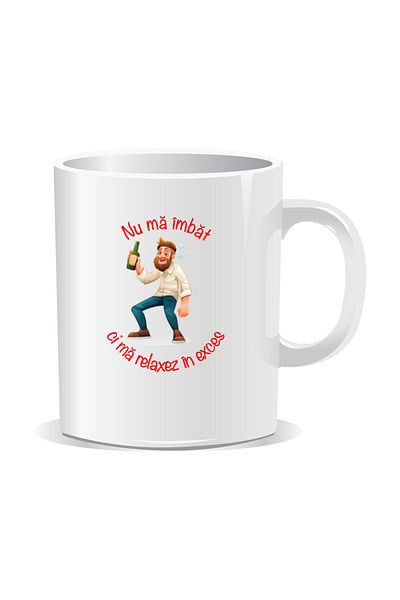 OEM Personalized mug with message for stylish drinkers, I don't get drunk - White interior