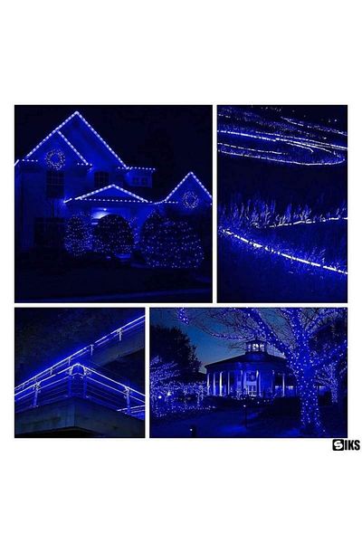 SIKS Instalație de Crăciun Turturi, Ghirlandă curgătoare, 10 m, 250 LED-uri, 8 efecte luminoase, Franjuri