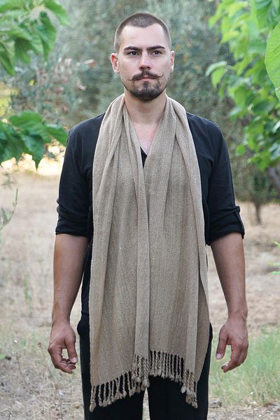 Defne&Apollon İpekçilik 100% Peace Silk Handwoven Kaşkol 45 X 200 cm - Mustard