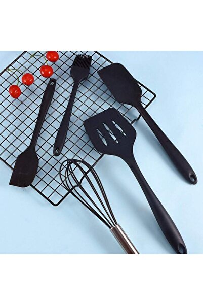 SIKS Set of 5 SIKS® Heat-Resistant Silicone Kitchen Utensils, Whisk, Brush, Large Spatula, Small Spatula
