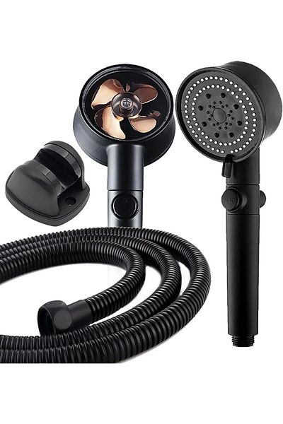 MCreative Power propeller start stop articulated shower set (shower head + hose + articulated) (black)