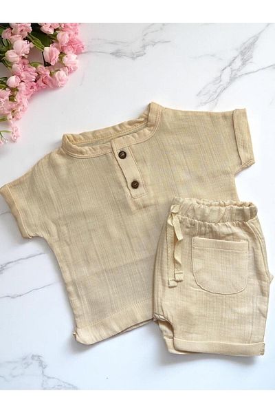 Necix's Altıntaş Baby Soft and Breathable Muslin Double Set for Baby Boys