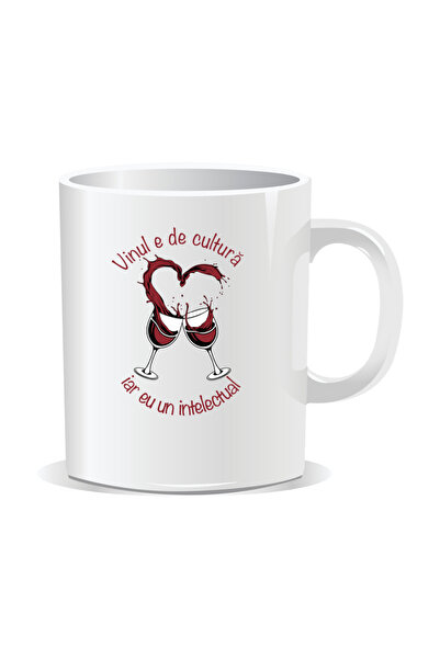 OEM Cana personalizata cu mesaj pentru bautori cu stil, Vinul e de cultura - ...