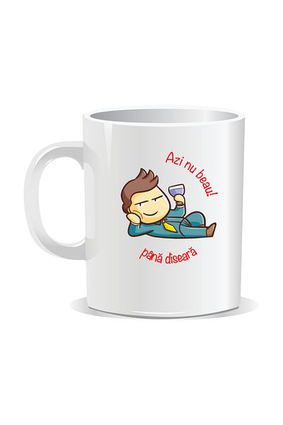 OEM Personalized mug with message for stylish drinkers, Today I don't drink until tonight - White interior