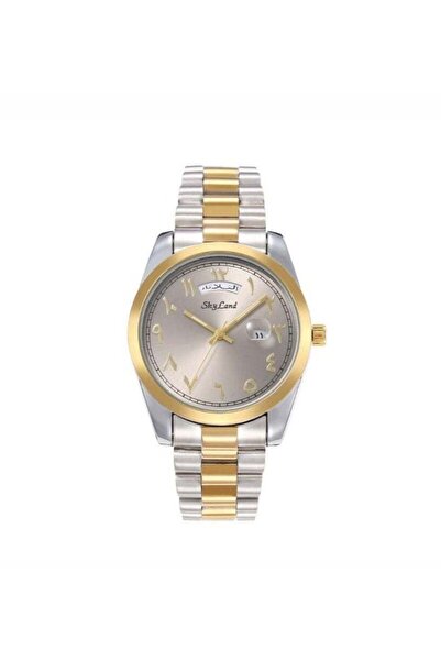 SKY LAND Men's Day Date Watch with Arabic Numbers
