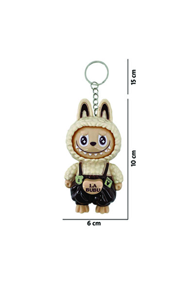 IQTENA LA BUBU Plastic Bunny Keychain – Face-Changing Expressions | Small Size 10 cm