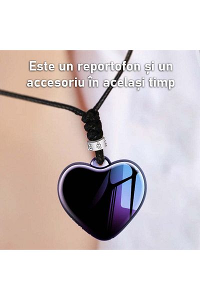 Spionescu Mini reportofon cu microfon pandantiv ascuns, activare vocală - Q66 - 8 GB