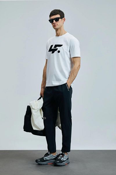 Lufian Onix Μοντέρνο Γραφικό T-Shirt Λευκό