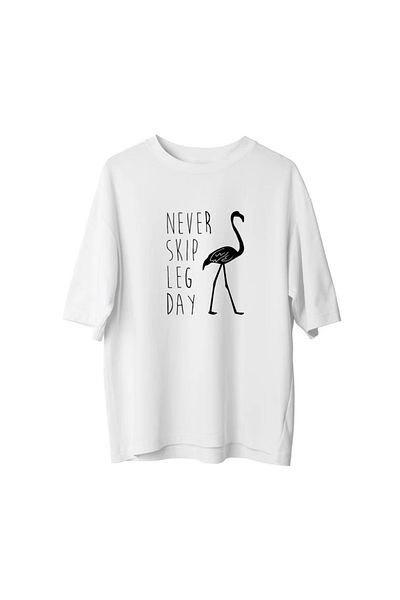 Koklonmoda Plus Size Unisex Leg Day Printed Oversize T-Shirt
