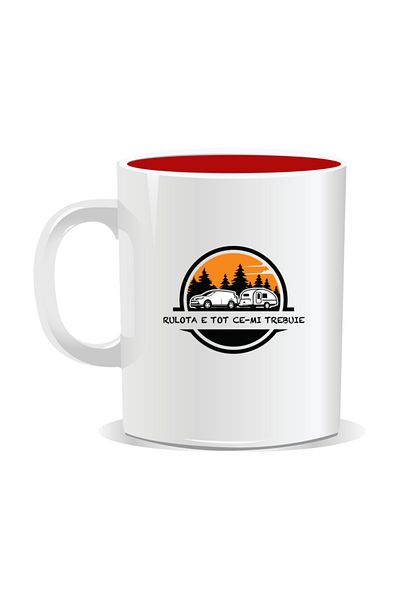 OEM Personalized mug with messages for campers, The RV is all I need - Red interior