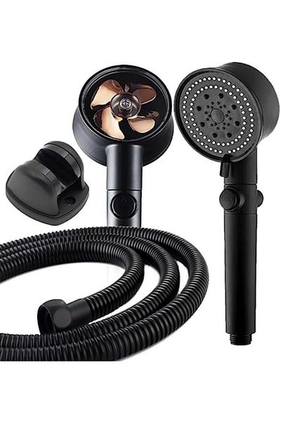 MCreative Power propeller start stop articulated shower set (shower head + hose + articulated) (black)