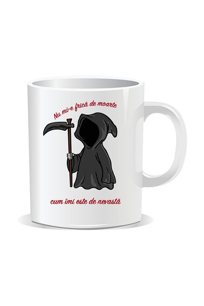 OEM Personalized mug with funny message, I'm not afraid of death as I am afraid of my wife White interior