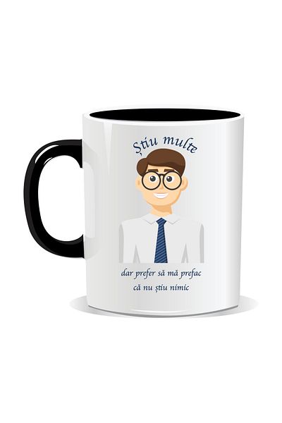 OEM Personalized mug with funny message, I know a lot but I prefer to pretend I don't - Black interior