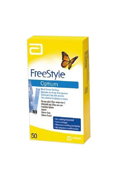 Freestyle 50-Piece Optium Blood Glucose Test Strip Set