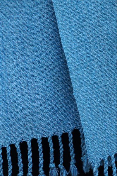 Defne&Apollon İpekçilik 100% Peace Silk Hand Woven Kaşkol 45 X 200 cm - Blue
