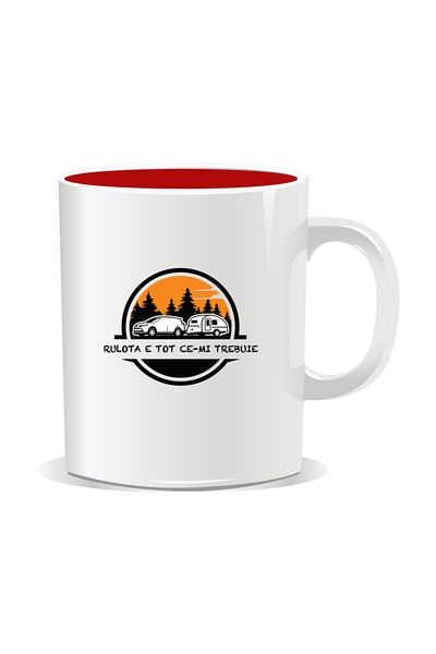 OEM Personalized mug with messages for campers, The RV is all I need - Red interior