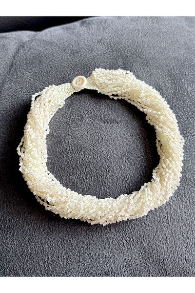 Filmaldım White Bead Necklace