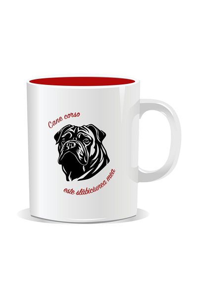 OEM Personalized mug with messages for dog lovers, Cane Corso - Red interior