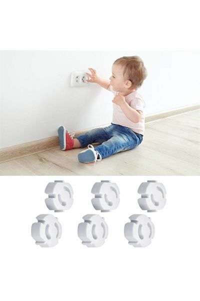 STOREMAX Baby Child Socket Protection Cover (6 Pieces) Child Safety, Socket Cover, Socket Cover Sta
