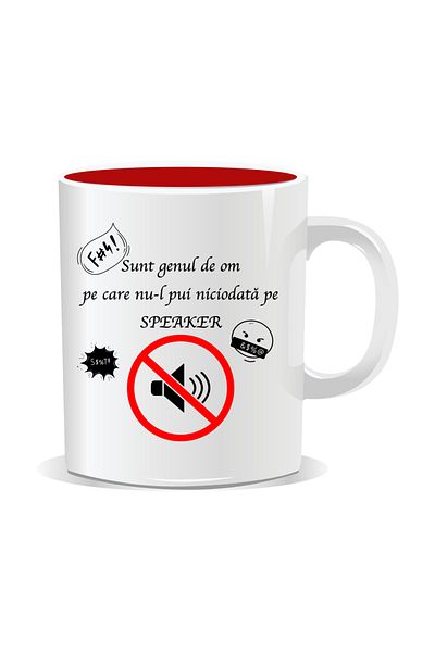 OEM Personalized mug with funny message, The kind of person you don't put on speaker - Red interior