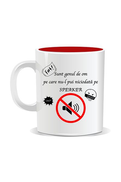 OEM Personalized mug with funny message, The kind of person you don't put on speaker - Red interior