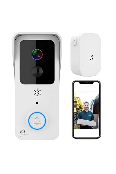 Spionescu Smart doorbell with HD camera, IR night vision, two-way audio, motion detection, app control