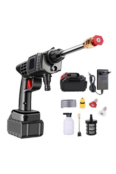 Generic Pressure Washer, Cordless Electric, Portable Car Cleaner, 18.5 V, Black