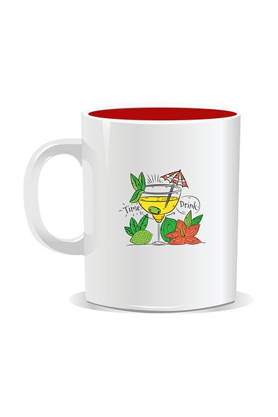OEM Personalized mug with message for stylish drinkers, Time to drink - Red interior
