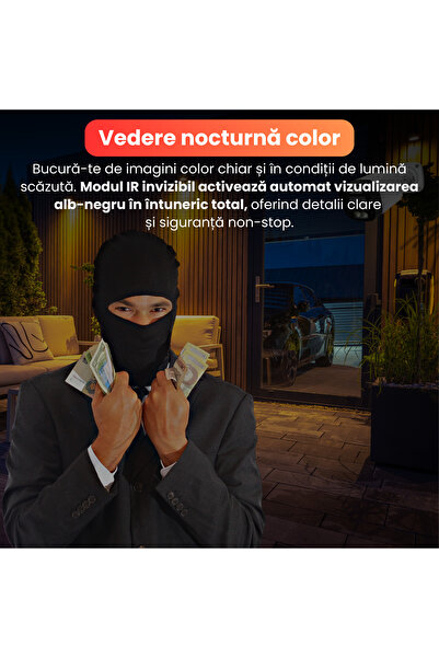 Spionescu Kit complet de supraveghere 4K cu DVR și 8 camere de exterior PK-8HB718, detectare facială AI