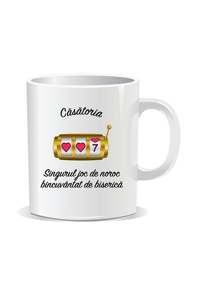 OEM Personalized mug with funny message, the only game of chance blessed by the church - White interior