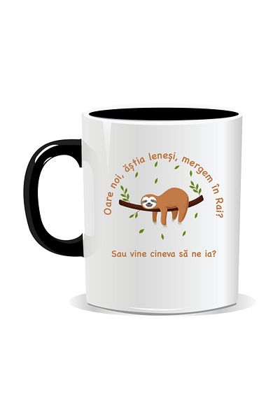 OEM Personalized mug with funny message, Are we going to Heaven or is someone coming after us - Black interior